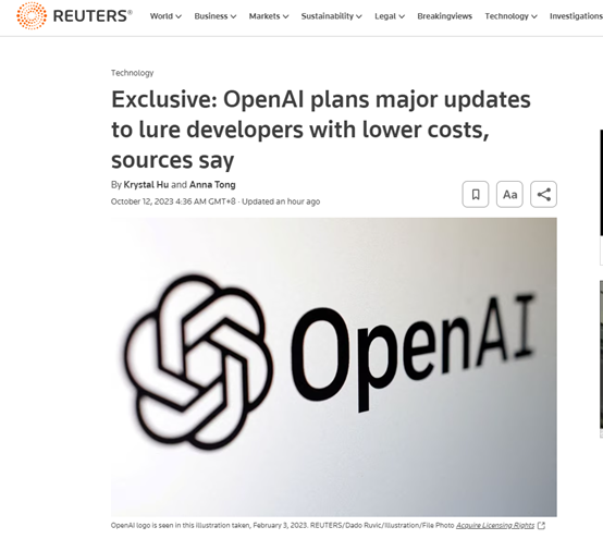 OpenAI计划重磅更新:以更低的价格开发专属ChatGPT