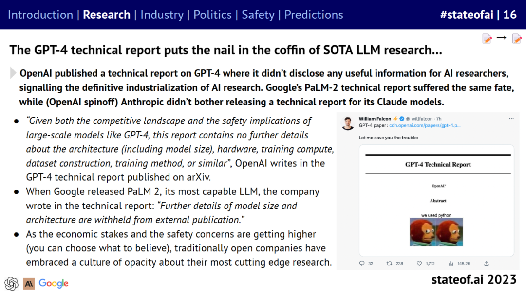 AI将玩转3A大作,OpenAI将被调查?2023 AI全景报告给出十大预测