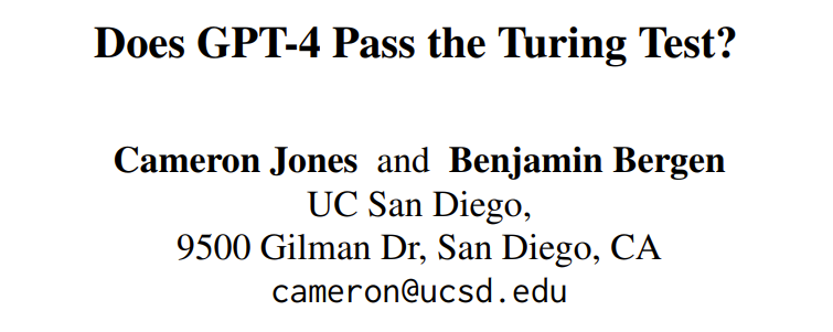 GPT-4能「伪装」成人类吗?图灵测试结果出炉