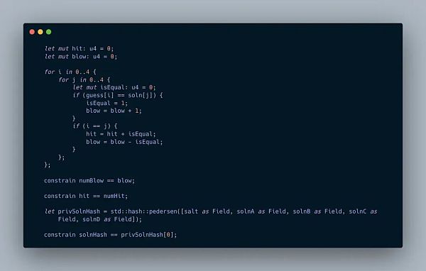 ![显示 Noir 语言语法的图形 ZK语言调查:Noir、o1js、Circom、Leo、Cairo、Lurk