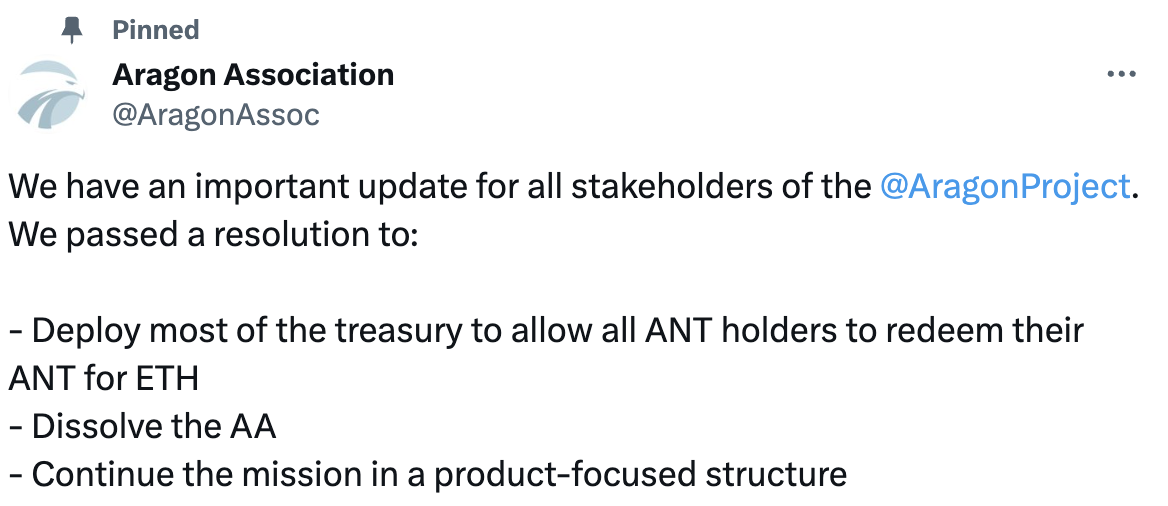 闹剧持续,Aragon DAO投票将法定管理者告上法庭