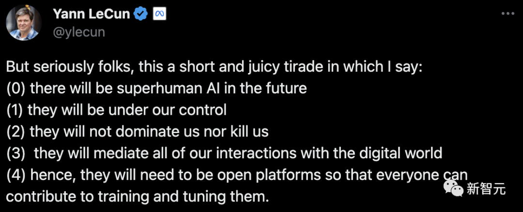 超级AI不会主宰人类，但人工智能必须开源！LeCun最新采访引全网300万人围观