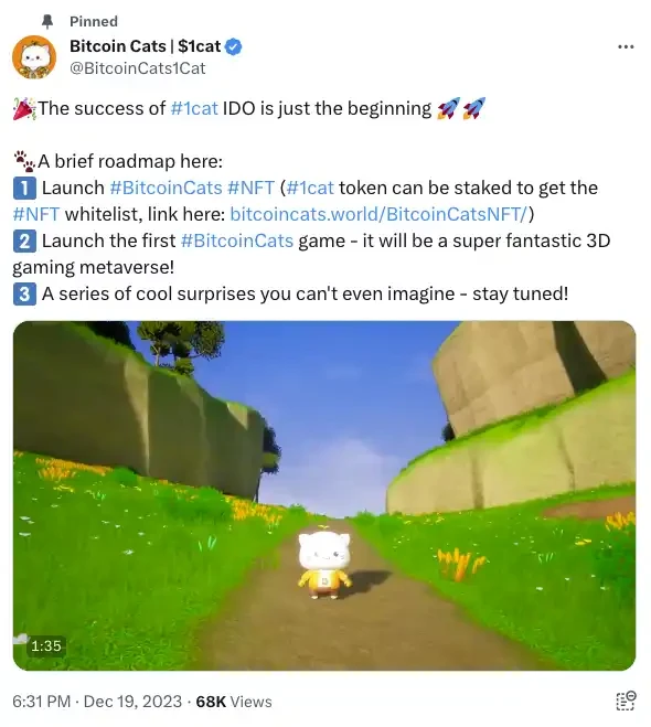 开盘后涨幅超15倍,比特币链游Bitcoin Cats有何魅力?