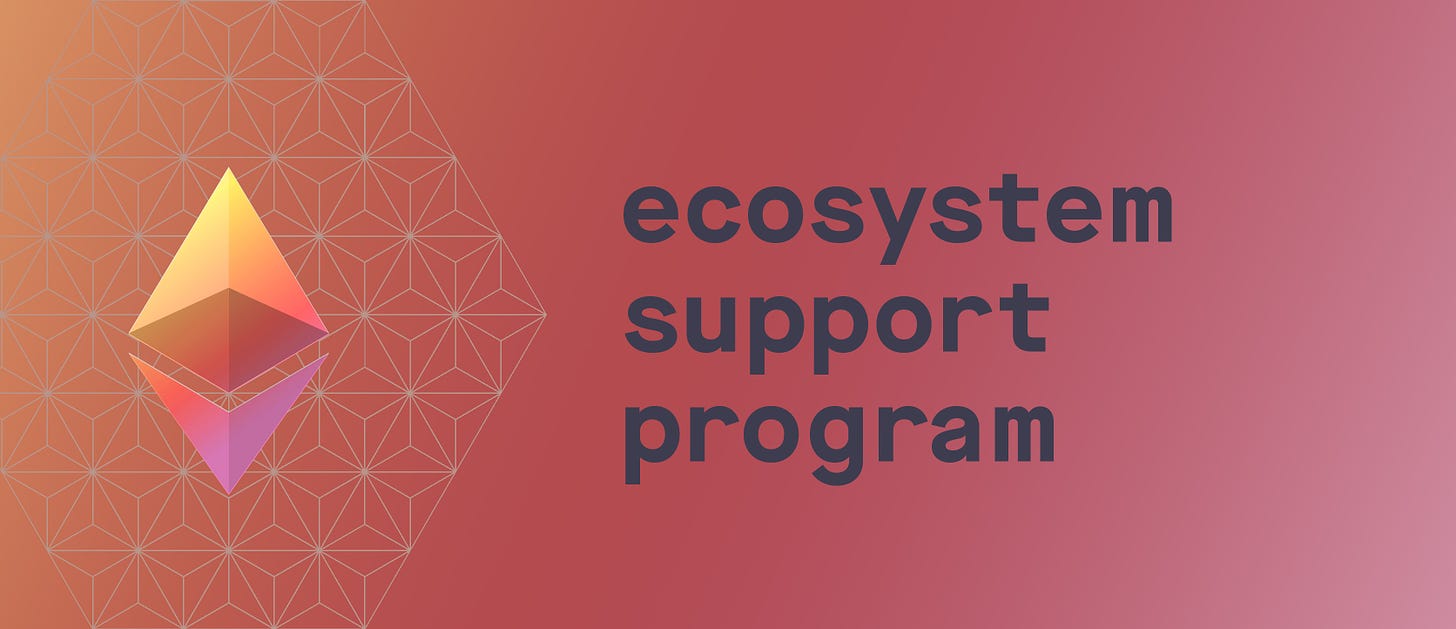 Ecosystem Support Program | Ethereum Foundation Blog Ecosystem Support Program | Ethereum Foundation Blog