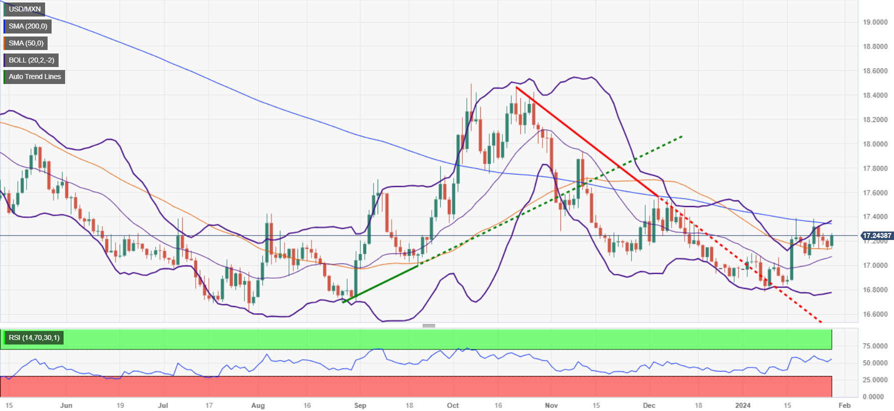 由于美元回吐涨幅,墨西哥比索周一收盘下跌