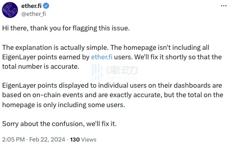 ether.fi回应「积分缩水」争议:质押机制不同,但前端显示的确有误