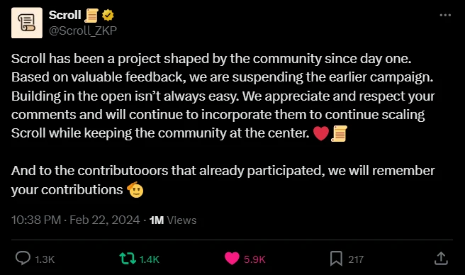 交互教程:如何获得Scroll生态潜在空投?