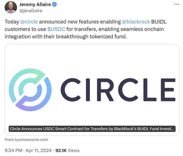 解析贝莱德 Blackrock 代币化基金 BUIDL:为 RWA 资产打开了通往 DeFi 的美丽新世界