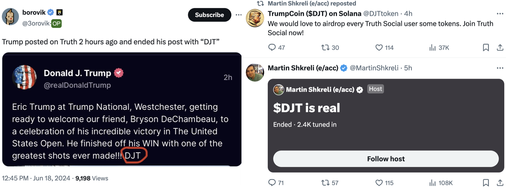 市值一度超过TRUMP,DJT到底是不是特朗普发的?