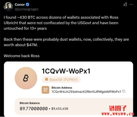 Ross Ulbricht尚有430枚比特币？川普特赦后可衣食无缺？