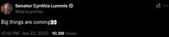 Cynthia Lummis 被选为参议院数字资产小组委员会主席 Cynthia Lummis 被选为参议院数字资产小组委员会主席