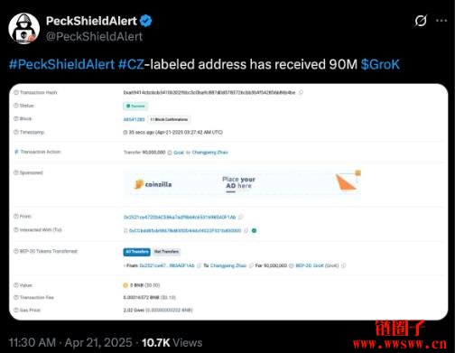 马斯克又被冒充发币!币安 CZ收到 9,000万颗Grok假币