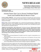 亚利桑那州颁布加密货币储备法案HB 2749,但跟你想的可能不一样 亚利桑那州颁布加密货币储备法案HB 2749,但跟你想的可能不一样