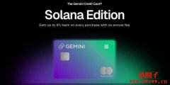 Gemini推Solana信用卡：每笔消费最高回馈4%SOL可享质押收益